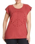 Lucky Brand Plus Star Embroidered Peace Top