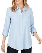 Foxcroft Zoey Pinstriped Button-down Top