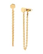Allsaints Gold-tone Hexagon & Chain Drop Front-to-back Earrings