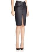 Black Orchid Coated Pencil Skirt In Equinox