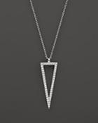 Diamond Open Triangle Pendant Necklace In 14k White Gold, .35 Ct. T.w.