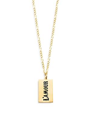 Maison Irem L'amour Dog Tag Pendant Necklace, 22