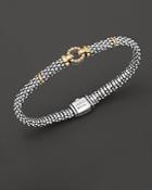 Lagos 18k Gold And Sterling Silver Caviar And Diamonds Rope Bracelet, 6mm