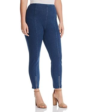 Lysse Plus Cropped Front-zip Legging Jeans In Mid Wash