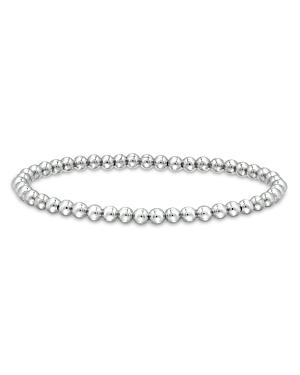 Aqua 4mm Beaded Stretch Bracelet In Sterling Silver - 100% Exclusive