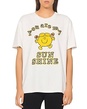 Sandro Graphic Print Embroidered Tee