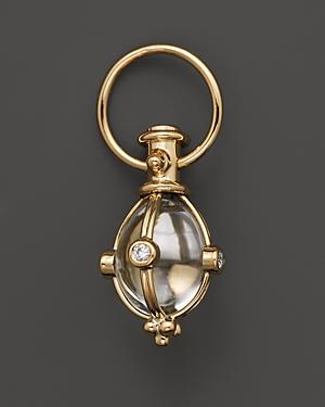 Temple St. Clair 18k Classic Amulet Pendant With Oval Rock Crystal And Diamond