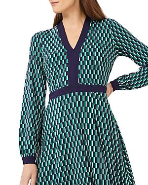 Hobbs London Samara Geo Print Jersey Fit & Flare Dress