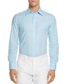 Canali Textured Effect Regular Fit Button-down Shirt