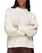 Whistles Contrasting Rib Funnel Neck Sweater