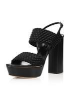 Casadei Women's Tresse Woven Satin Platform High Heel Sandals