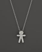 Diamond Boy Pendant Necklace In 14k White Gold, .09 Ct. T.w.