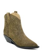 Sigerson Morrison Women's Tira Studded Suede Western Booties