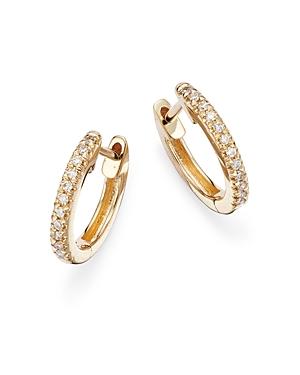 Moon & Meadow 14k Yellow Gold Diamond Small Huggie Hoop Earrings - 100% Exclusive