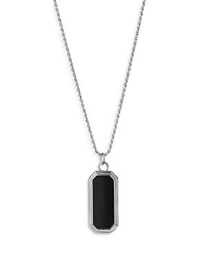 Degs & Sal Black Onyx Pendant Necklace In Rhodium Plated Sterling Silver, 24