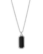 Degs & Sal Black Onyx Pendant Necklace In Rhodium Plated Sterling Silver, 24