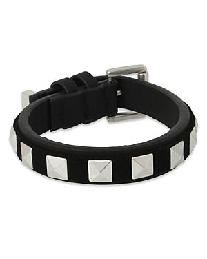 Allsaints Pyramid Studded Leather Flex Bracelet
