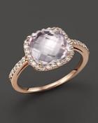 Amethyst And Diamond Ring In 14k Rose Gold