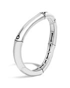 John Hardy Sterling Silver Bamboo Curved Hinged Bangle
