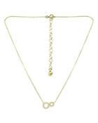 Aqua Pave Double Open Circle Pendant Necklace In 18k Gold Plated Sterling Silver, 15.5-17.5 - 100% Exclusive