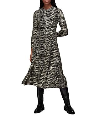 Whistles Brushed Geo Print Midi Dress
