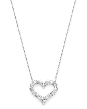 Bloomingdale's Diamond Heart Pendant Necklace In 14k White Gold, 1.5 Ct. T.w. - 100% Exclusive