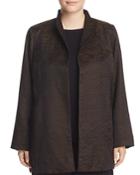 Eileen Fisher Plus High-collar Jacquard Jacket
