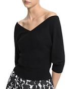 Michael Kors Collection Cashmere V Neck Star Sweater