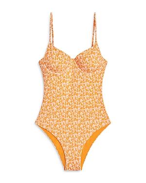 Onia Chelsea Leaf Print Underwire One Piece Swimsuit