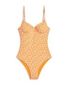 Onia Chelsea Leaf Print Underwire One Piece Swimsuit