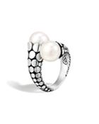 John Hardy Dot Sterling Silver Toi Moi Ring With Cultured Freshwater Pearls