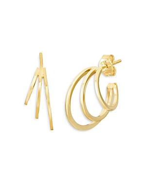 Milanesi And Co 14k Yellow Gold Triple Hoop Earrings