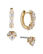 Nadri Prima Cubic Zirconia Cluster Hoop & Stud Earrings, Set Of 2