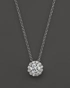 Certified Diamond Halo Pendant Necklace In 14k White Gold, 1.50 Ct. T.w.