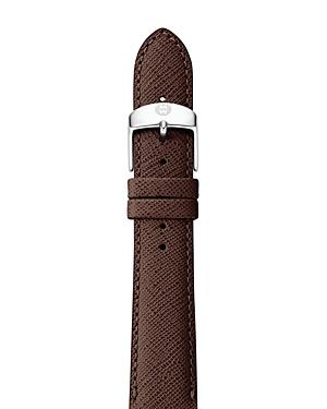 Michele Brown Saffiano Leather Watch Strap, 18mm