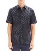 Theory Irving Saygo Short-sleeve Palm-print Slim Fit Shirt