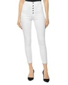 J Brand Lille High Rise Cropped Skinny Jeans In Coated Bubble