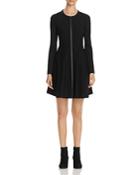 Finity Zip Front Fit And Flare Dress