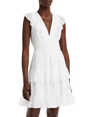 Aqua V Neck Ruffled Dress - 100% Exclusive