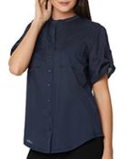 Nydj Short Sleeve Front Button Blouse