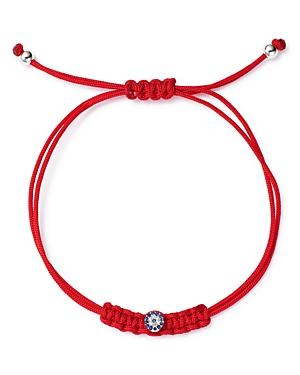 Meira T 14k White Gold Blue Sapphire & Diamond Red Cord Star Pull String Bracelet