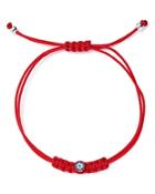 Meira T 14k White Gold Blue Sapphire & Diamond Red Cord Star Pull String Bracelet