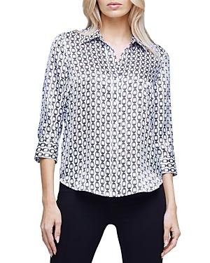 L'agence Dani Chain Print Silk Blouse