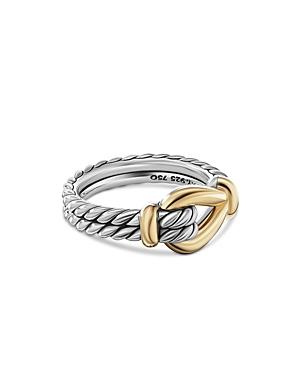 David Yurman T18k Yellow Gold & Sterling Silver Thoroughbred Loop Ring
