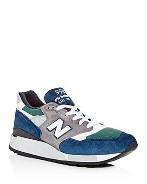 New Balance Men's 998 Color-block Suede Lace Up Sneakers