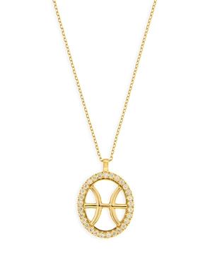 Bloomingdale's Diamond Pisces Pendant Necklace In 14k Yellow Gold, 0.20 Ct. T.w. - 100% Exclusive