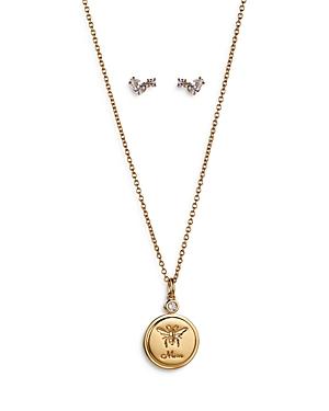 Nadri Smitten Bee Mine Necklace & Stud Earring Set