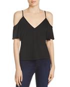 T By Alexander Wang Luxe Ponte Cold Shoulder Top