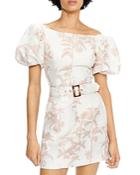 Ted Baker Wide Neck Cropped Puff Sleeve Top