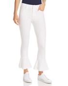 Mother The Cha Cha Fray Cropped Flared Jeans In Glass Slipper
